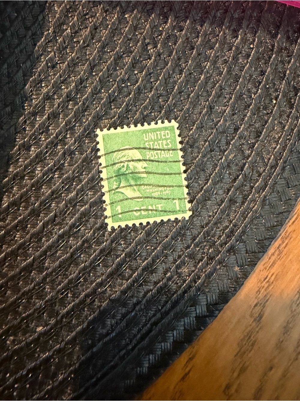 Vintage 1787-1797 Rare George Washington 1 Cent Green Canceled Stamp